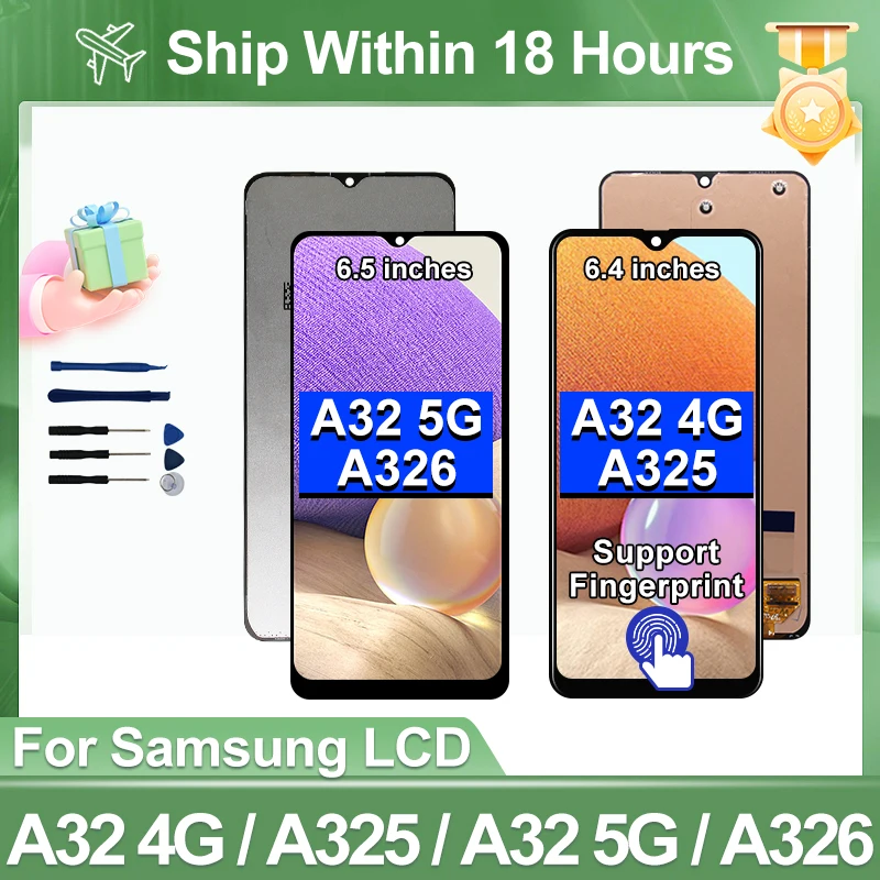 AMOLED For Samsung Galaxy A32 5G Display A326B LCD Touch Screen For Samsung A32 4G LCD Screen A325F Display Replacement Parts