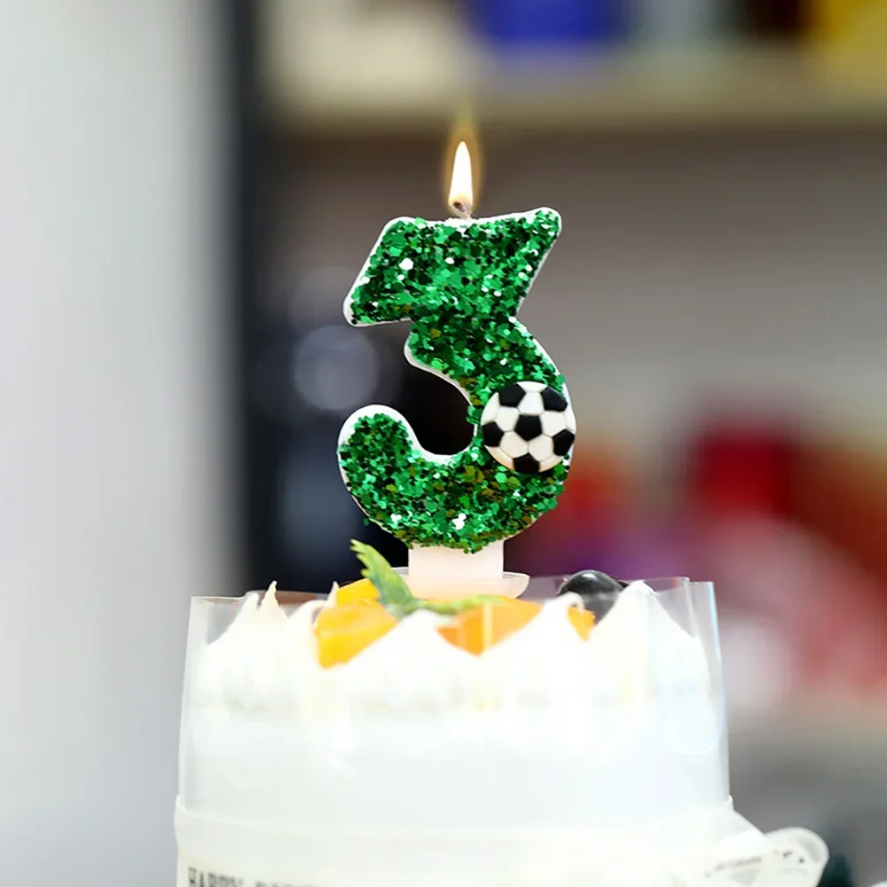 

Football Cake Candles Decoration Soccer Ball Birthday Party Supplies for Kids Toy Gifts Home Decoration Anniversary Cake Candle