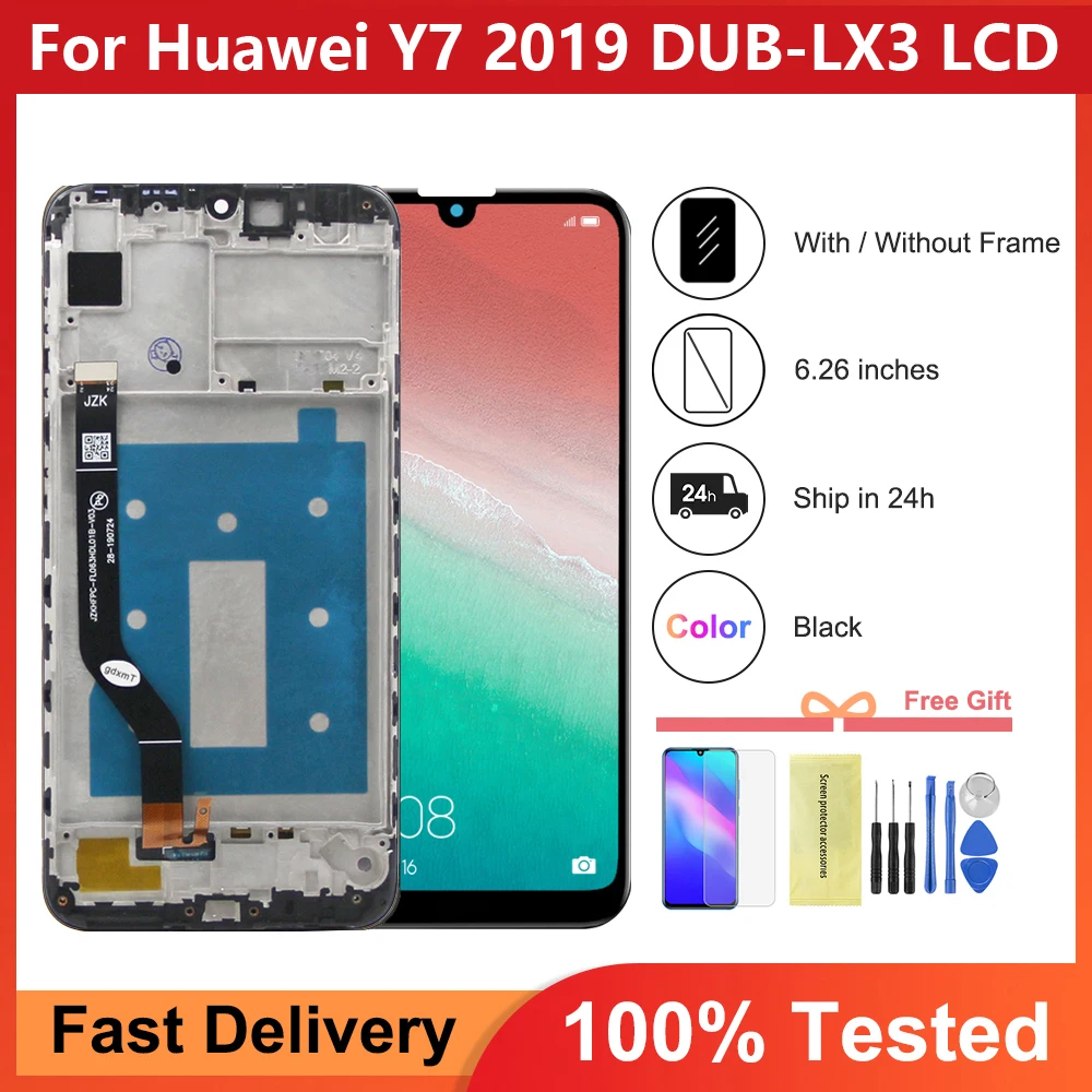 6.4\'\' For Huawei Y7 2019 LCD Display Touch Screen With Frame For Y7 Prime 2019 DUB-LX3 DUB-L23 DUB-LX1 lcd