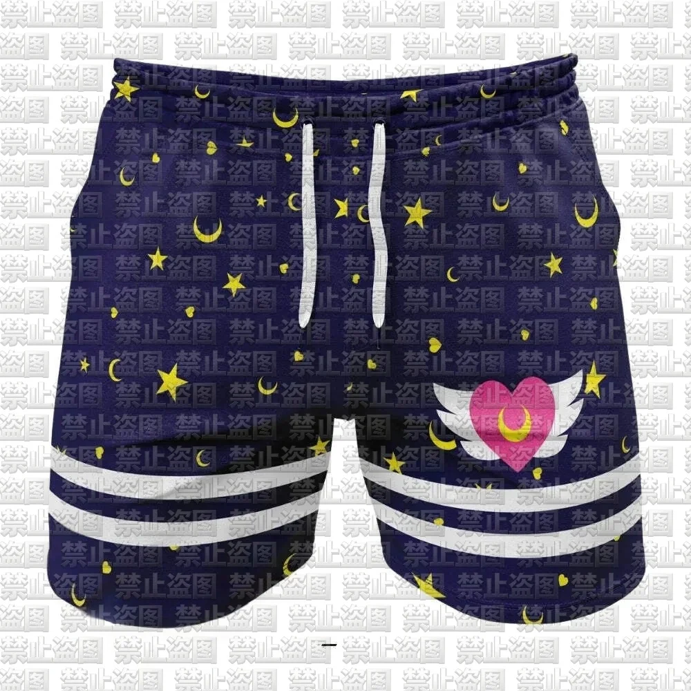 

2026 Fashion Sailor Moon Moon and Star Pattern Graphic Shorts Comfortable Casual Shorts for Summer Streetwear and Casual Outfits