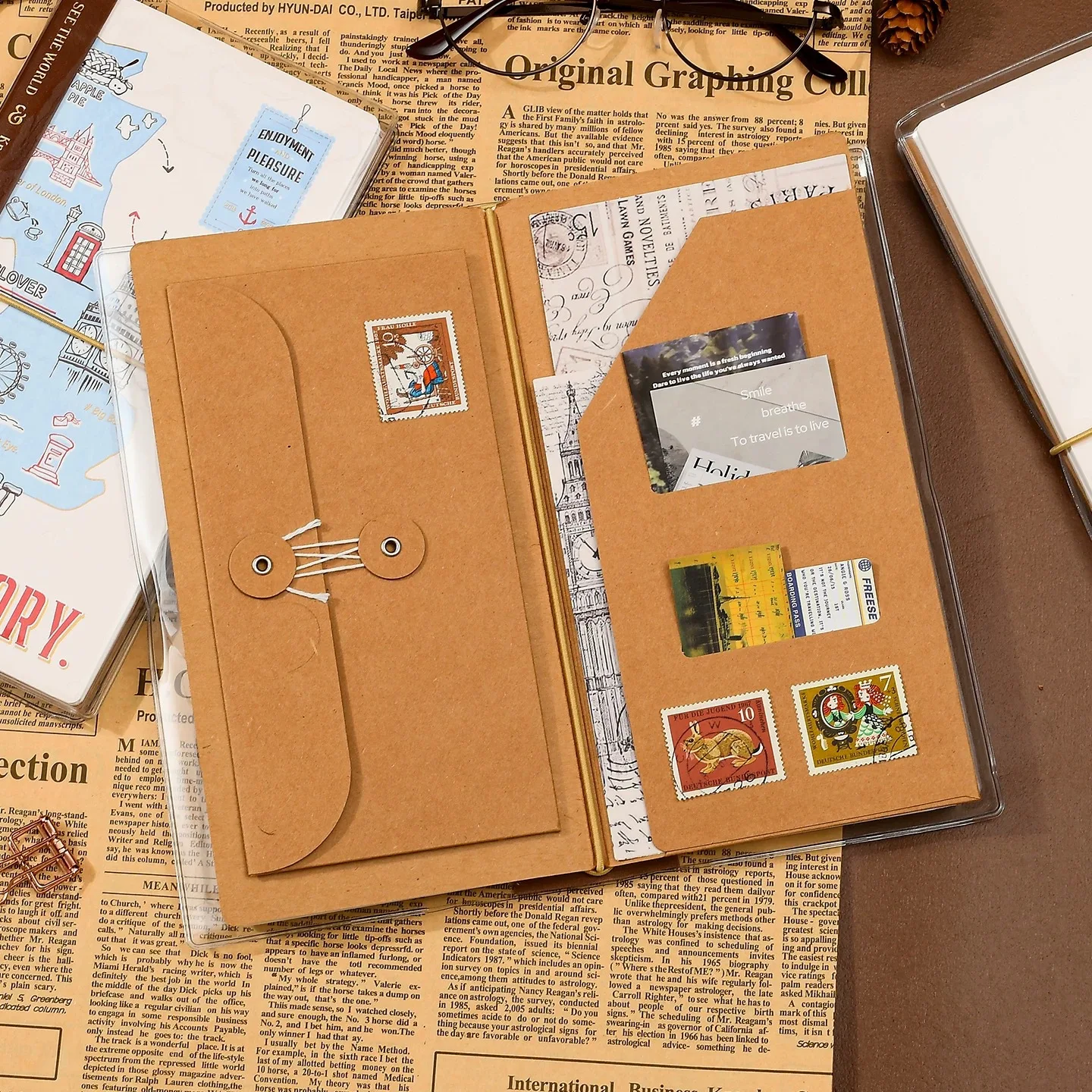Traveler's Notes, Kraft Paper Tn Envelope, Storage Bag, Plan