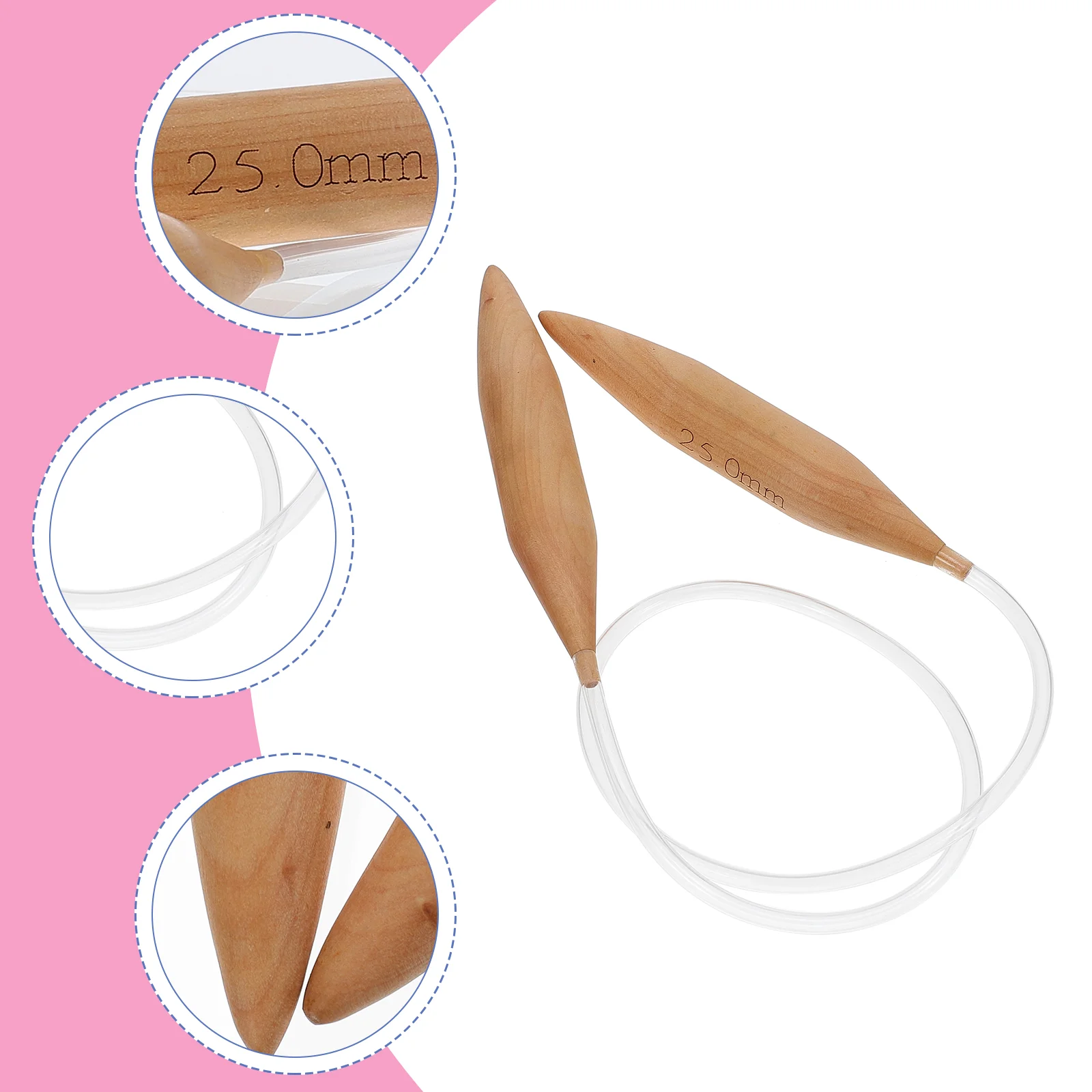 Crochet Hook Knitting Tools DIY Handmade Weaving Needles Smooth Circular Rods Manual Yarn Wool Brown Plastic Tube