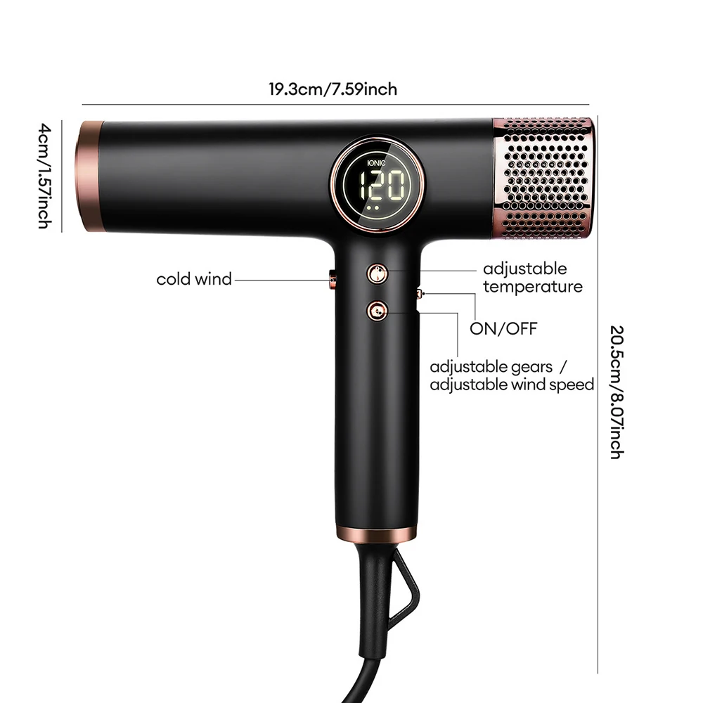 110000RPM Professional Hair Dryer Brushless Negative Ions Blow Dryer Super Powerful Wind Lownoise Salon 1800W Electric Blower