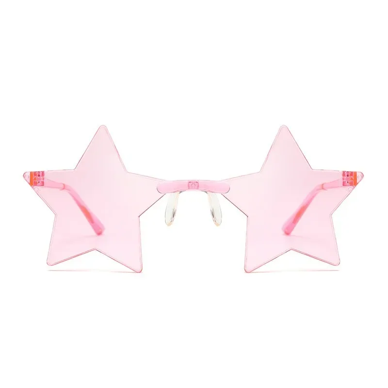 Thin Sheet Star Sunglasses Ocean Color Frameless Personality Dazzle Ball Sun Candy Color One Mirror