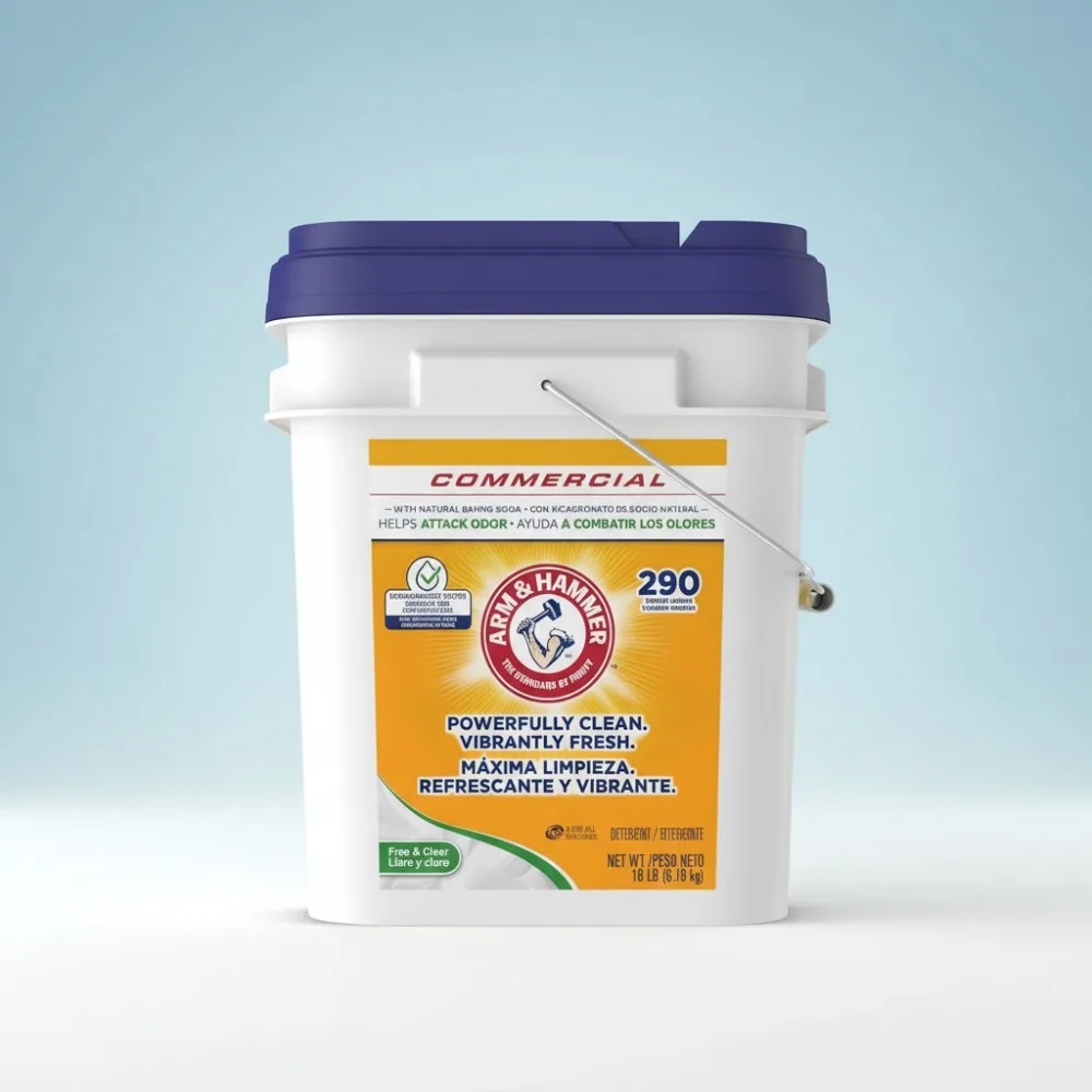 

Professional Powder Laundry Detergent, 290 Loads Bulk 18lb Pail, Free & Clear for All Machines