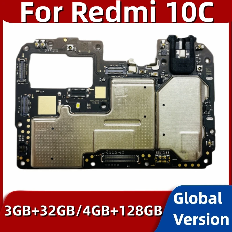 Mainboard for Xiaomi Redmi 10C, 64GB, 128GB, Global ROM, Motherboard PCB Module, Snapdragon 680 Processor