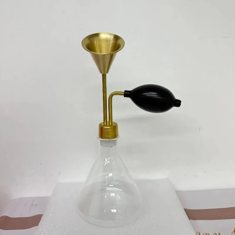 Perfume Fragrance Essential Oil Coffee Test Glass Bottles 500ml Brass Flower Head Perfume Smell Display Bottle
