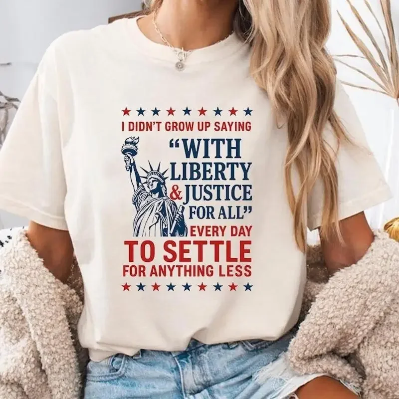 Liberty And Justice For All T Shirt Human Rights Equality 4Th Of July