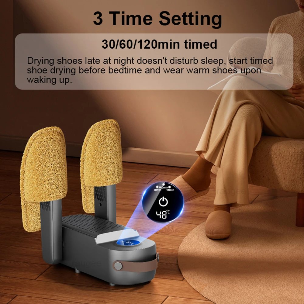 Secador de sapatos elétrico, 150w, máquina de secagem de sapatos, meias molhadas, tênis, luvas, chapéu, aquecedor de aquecimento, dobrável, bota de esqui, aquecedor com temporizador