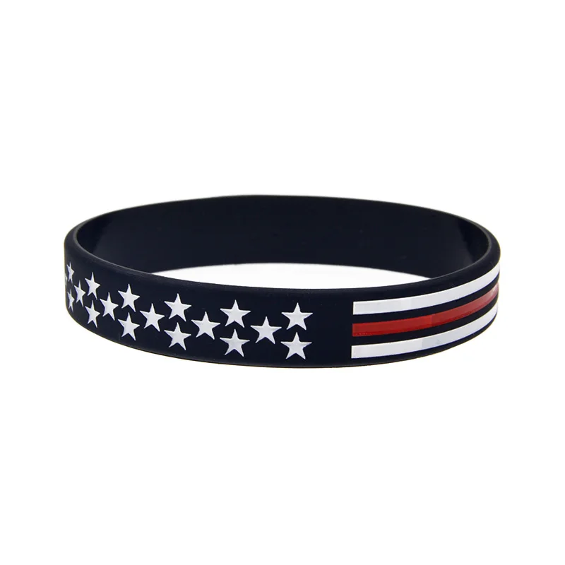 1 Stück/3 Stück Amerikanische Sternen- und Streifenflagge, wasserdichtes Silikonarmband, Armband im Nationalstil, Partygeschenke. – Detail 6