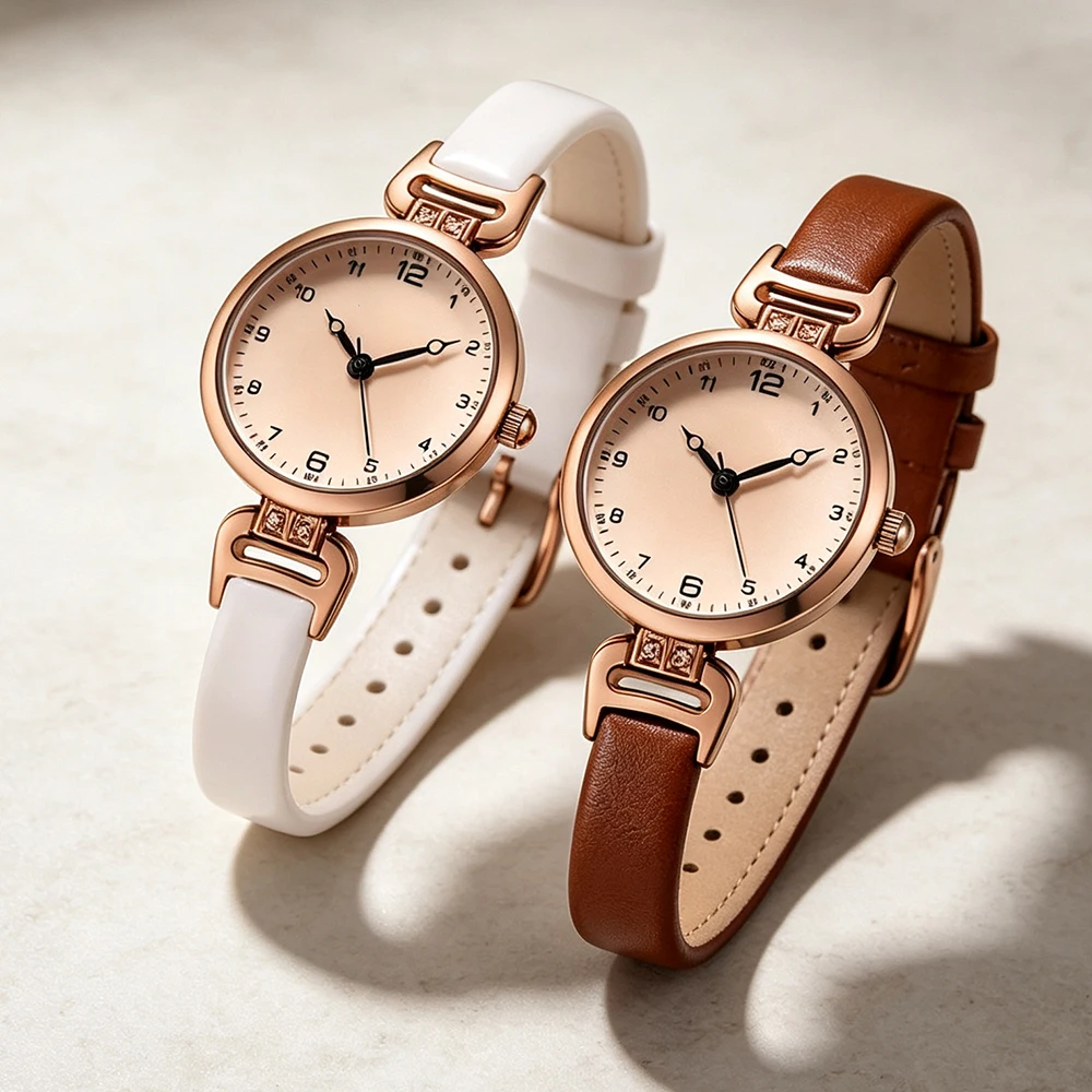 Fashion Quartz Women Watch Leather Strap Wristwatch Ladies Watches Solid Color Fashion Women Gift Watch Relojes Para Mujer