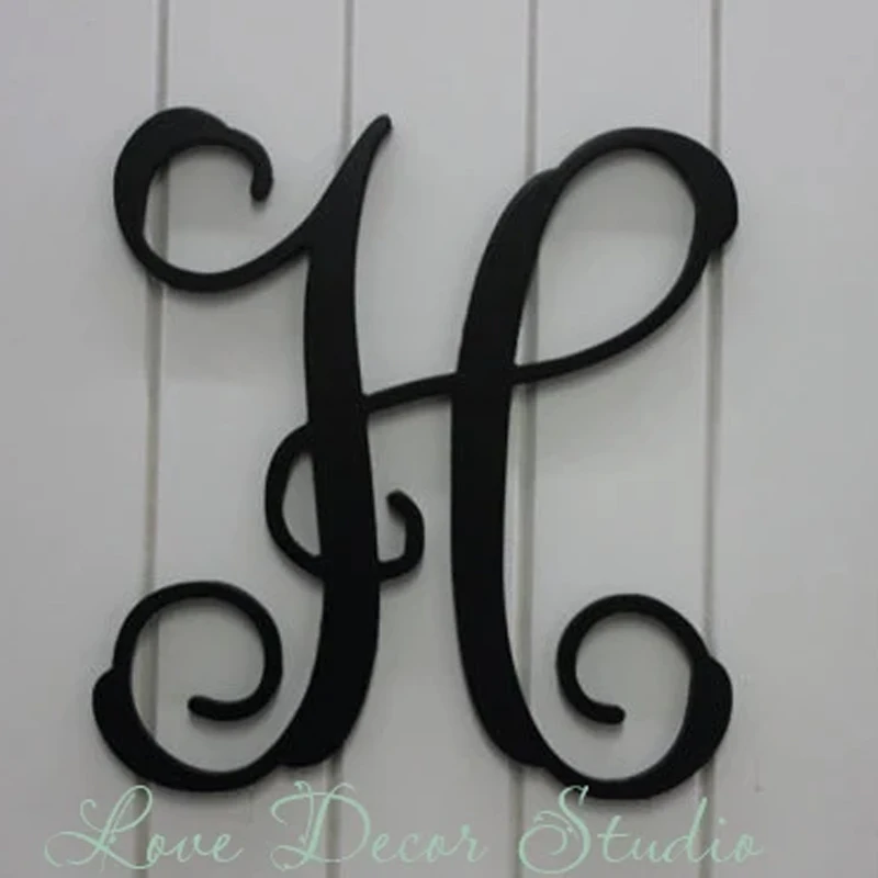 

Wooden Monogram Letter for Crafts, Large or Small, Unfinished, Cursive, DIY, Weddings, Sizes 12"