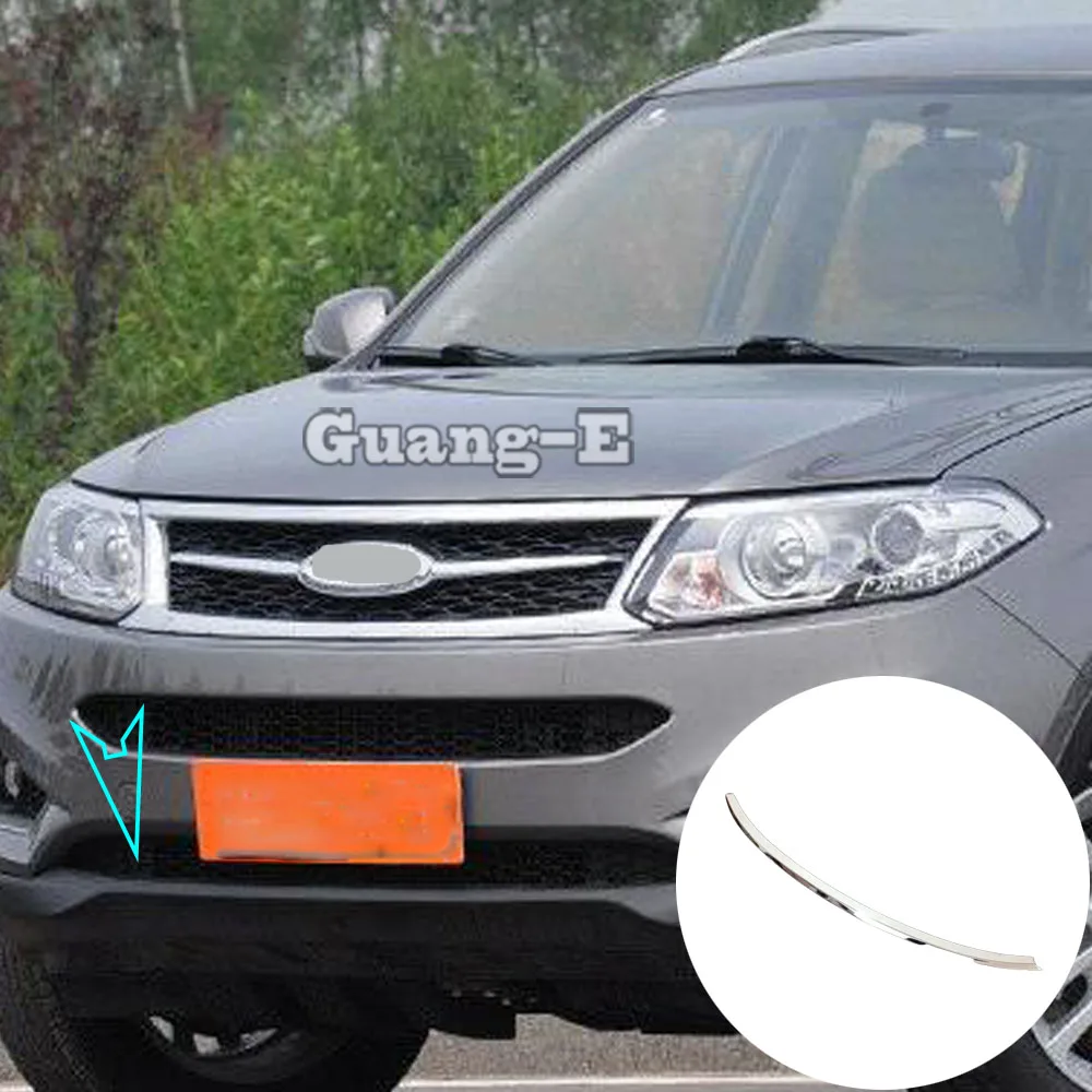 

Car Cover Protection ABS Chrome Trim Front Bottom Grid Grill Grille Molding Edge For Chery Tiggo 5 Tiggo5 2014 2015 2016 2017