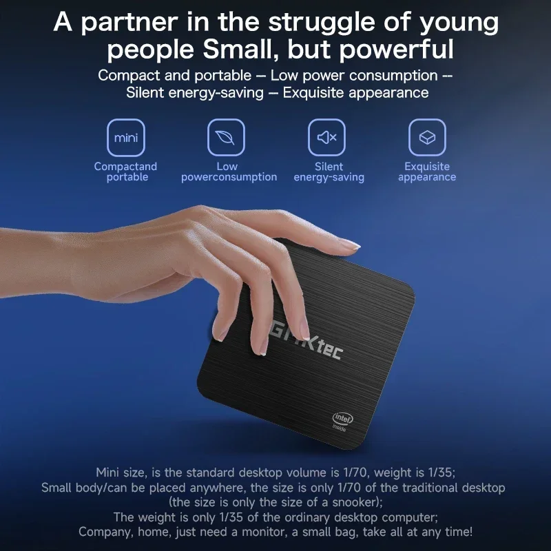 Spitze! GMKtec G2 Mini-PC Windows 11 Pro Intel 12. Generation Alder Lake N100 Mini-PC DDR5 12 GB RAM 512 GB ROM WiFi 6 BT5.2 Desktop-Comput