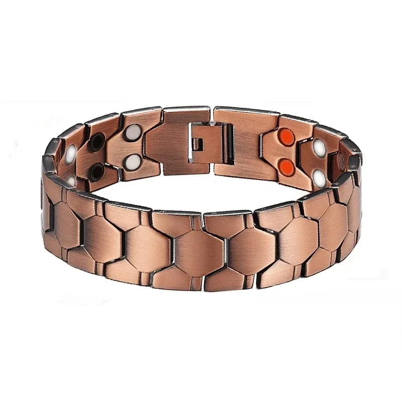 Men\'s Arthritis Pain Relief Rehabilitation Health Copper Color Magnetic Bracelet Bioenergy Blood Pressure Bracelet Health Bracel