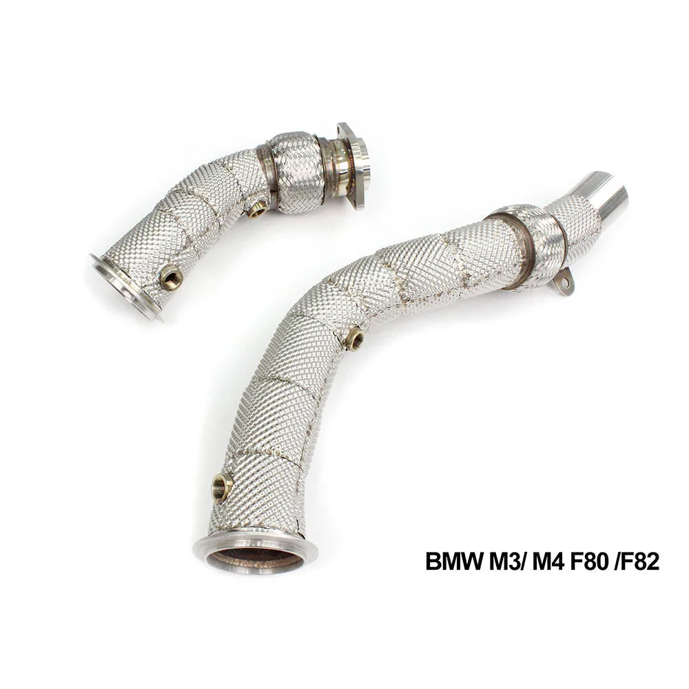 Mit Free Flow Downpipe für Bmw M3 M4 F80 F82 Hochwertige Isolationsschicht 304 Edelstahl Auspuff Fallrohr Auspuffrohr