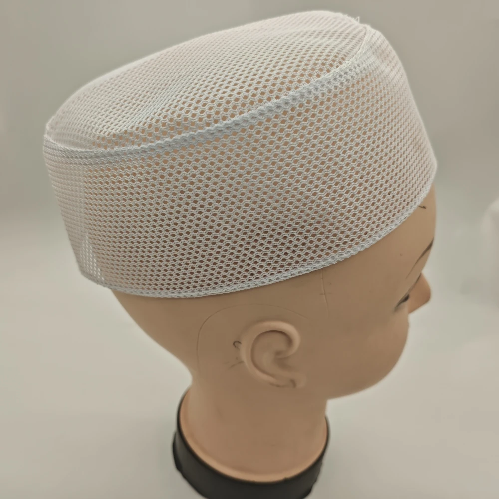 2Pcs Free Shipping Muslim Caps For Men Clothing Tax Products Pryer Mesh Hat Kippa Islamic Kufi Summer Cotton Black White 0303