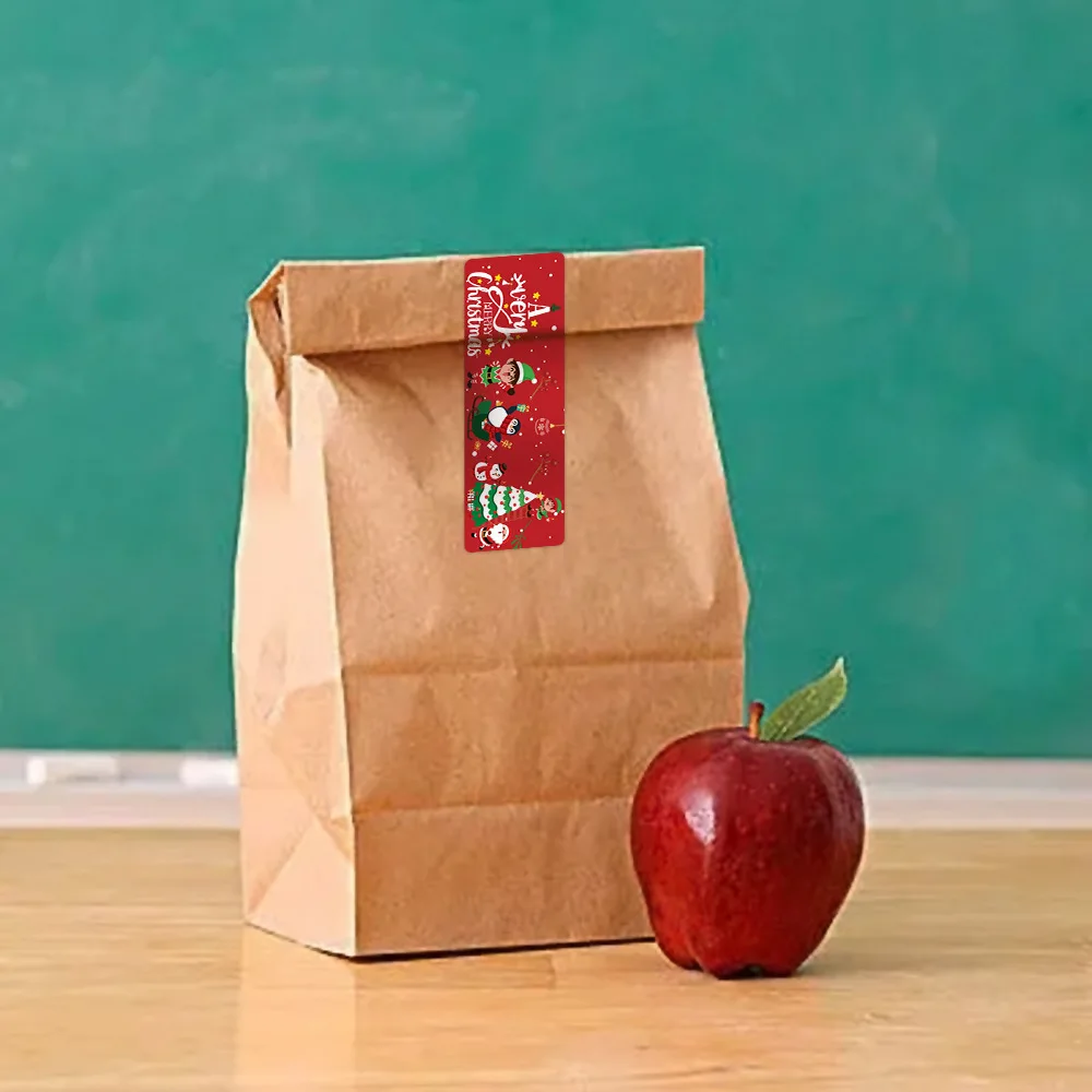 Kerst Sticker Roll Party Vakantie Sticker Rechthoek Viering Sticker 120Pcs