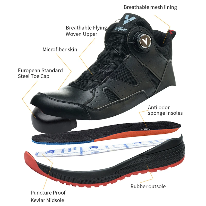 Latest 2025 Fashion Men Work Safety Boots Sneakers Construction Labor Protection Shoes Anti Nail Indestructible Male Footwear