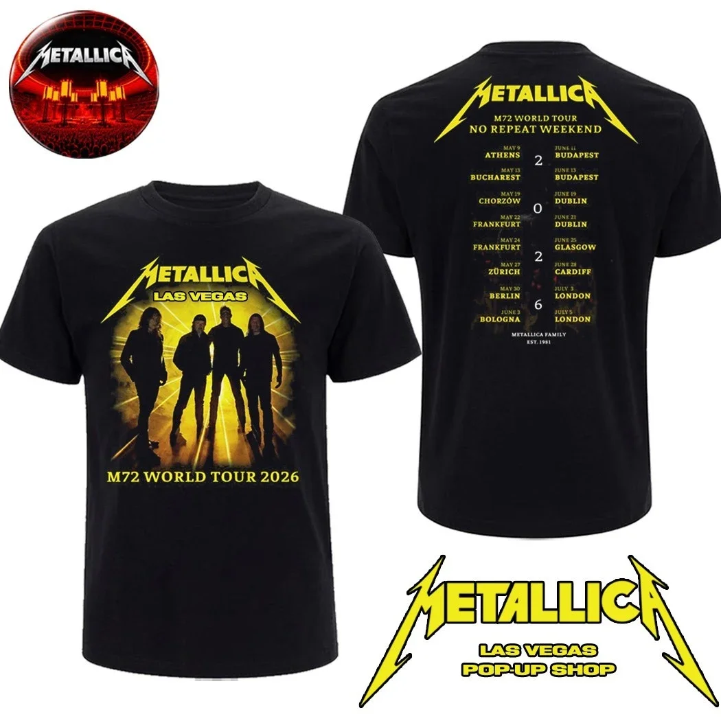 Official Metallica M72 World Tour Las Vegas NV Pop Up Store October 1 & 3 2026 Life Burns Faster Red Beast Apparel T-Shirt Ins view 4