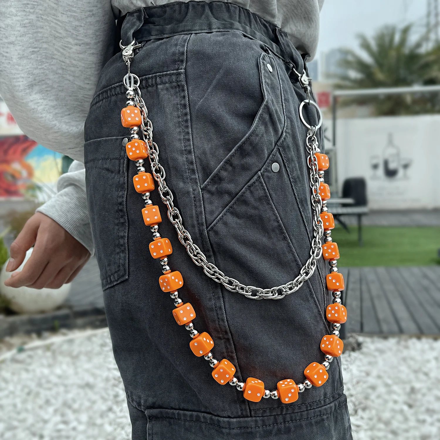 Colorful Dopaamine Double Layer Metal Chain Waist Chain
