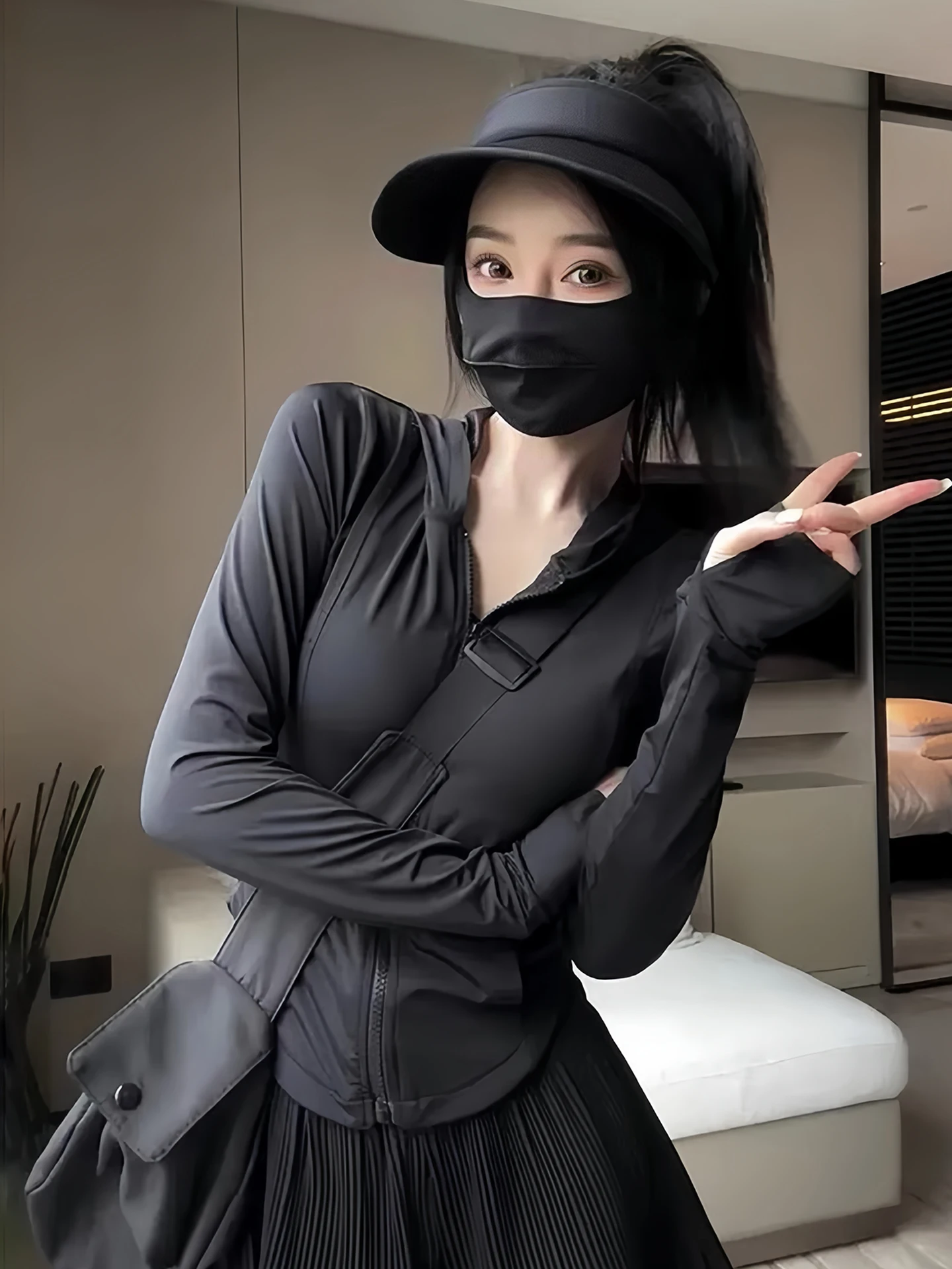 

Bla Ice Silk Женская летняя одежда с защитой от ультрафиолета Открытый кардиган с капюшоном Верхняя одежда Длинная застежка-молния Faionable Sl...