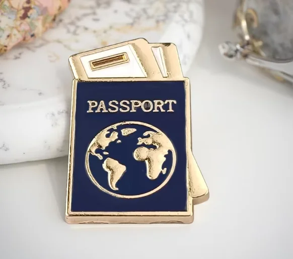 Travel Explore Enamel Cartoon Pins Suitcase Passport Graduation Trip Cap Brooch Set for Women Men