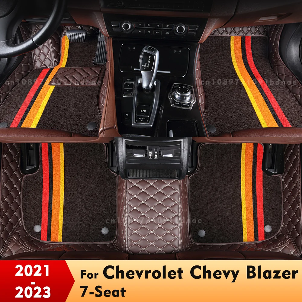 

Для Chevrolet Chevy Blazer 7-местный 2021-2023 двухслойные автомобильные коврики на заказ, автомобильные подушечки для ног, ковер, аксессуары для интерьера