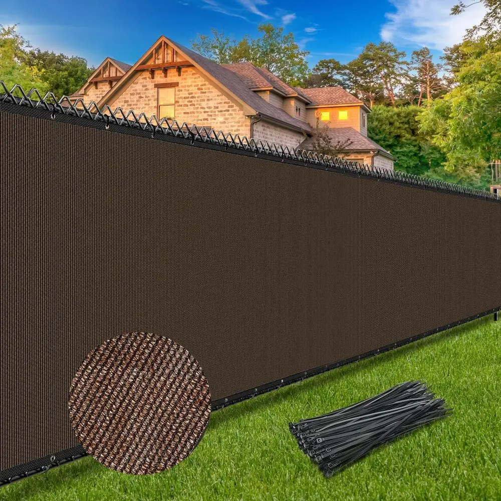 

6T x 50T Privacy Sn ence Heavy Duty 170GSM encing Mesh Shade Net Cover Nickel-Plated Copper Grommets, 95% Blockage ence or Outdo