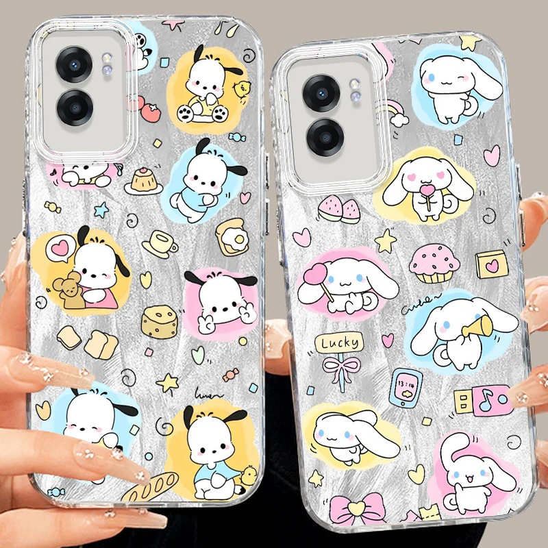 

Sanrio Pochacco Cinnamoroll For OPPO A79 A78 A58 A38 A16 A60 A53 A92 A72 A52 A74 A55 A54 A94 5G Feather Yarn TPU Phone Case