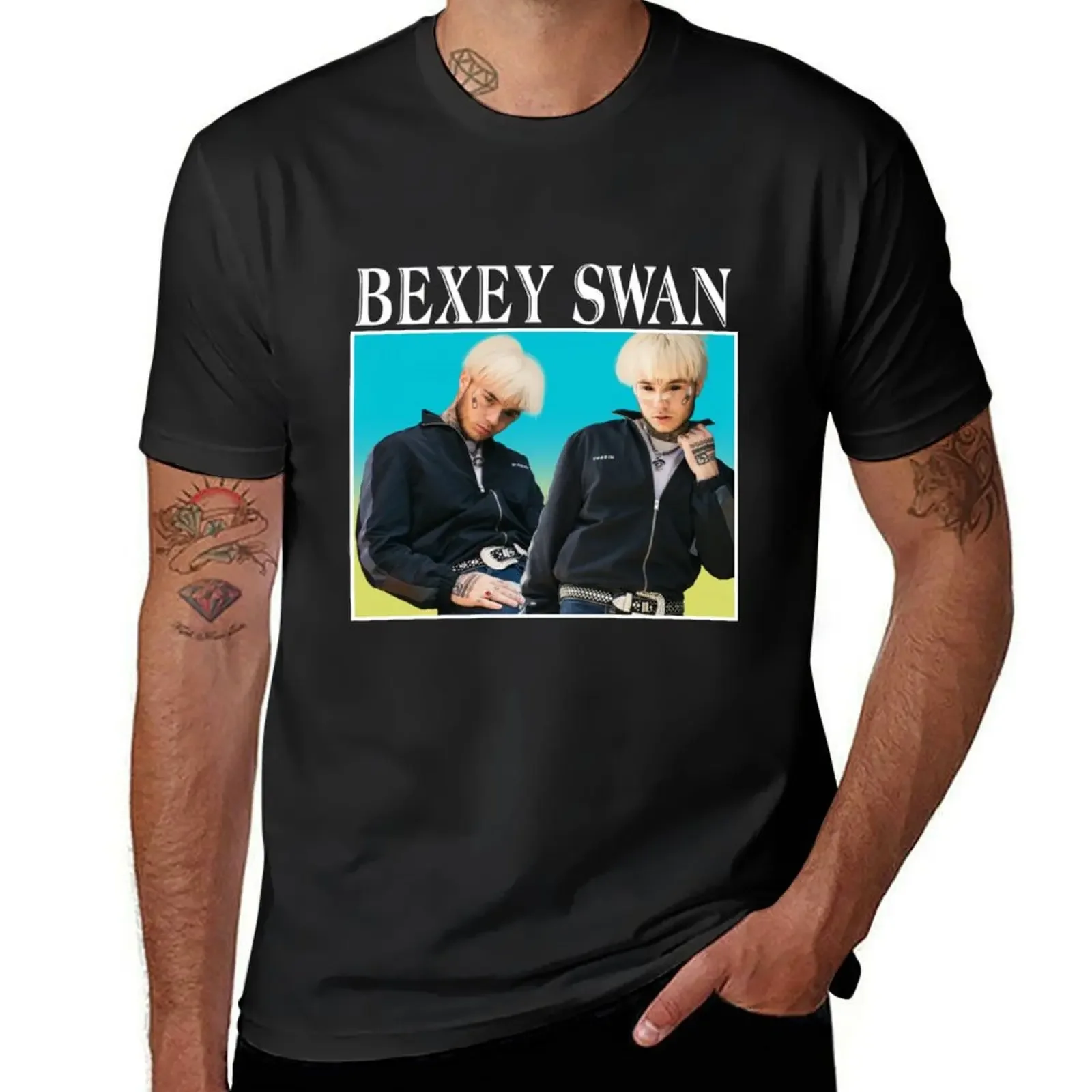 Bexey Swan Gradient T-Shirt blacks funnys mens t shirts casual stylish