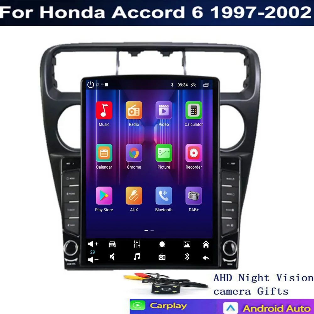 راديو السيارة لهوندا أكورد 6 1997 1998 1999 2000 2001-2003 CarPlay اللاسلكي أندرويد السيارات 4G DSP سيارة الوسائط المتعددة لتحديد المواقع DVR autoradio