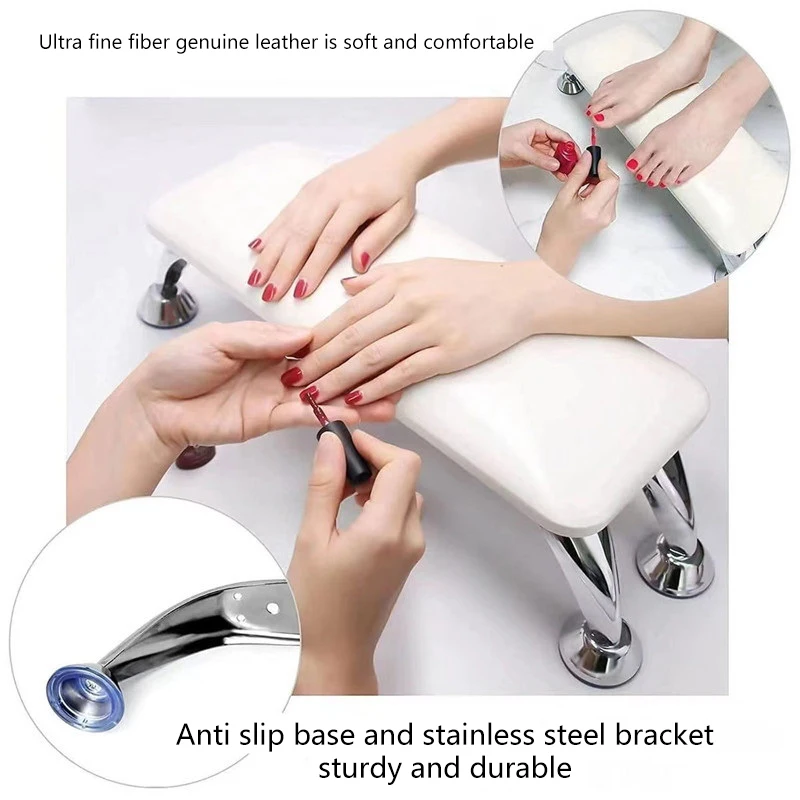 Hoge kwaliteit professionele grote nagelarmsteun armkussen PU-leer microfiber lederen nagellamp nagelkussen manicure benodigdheden