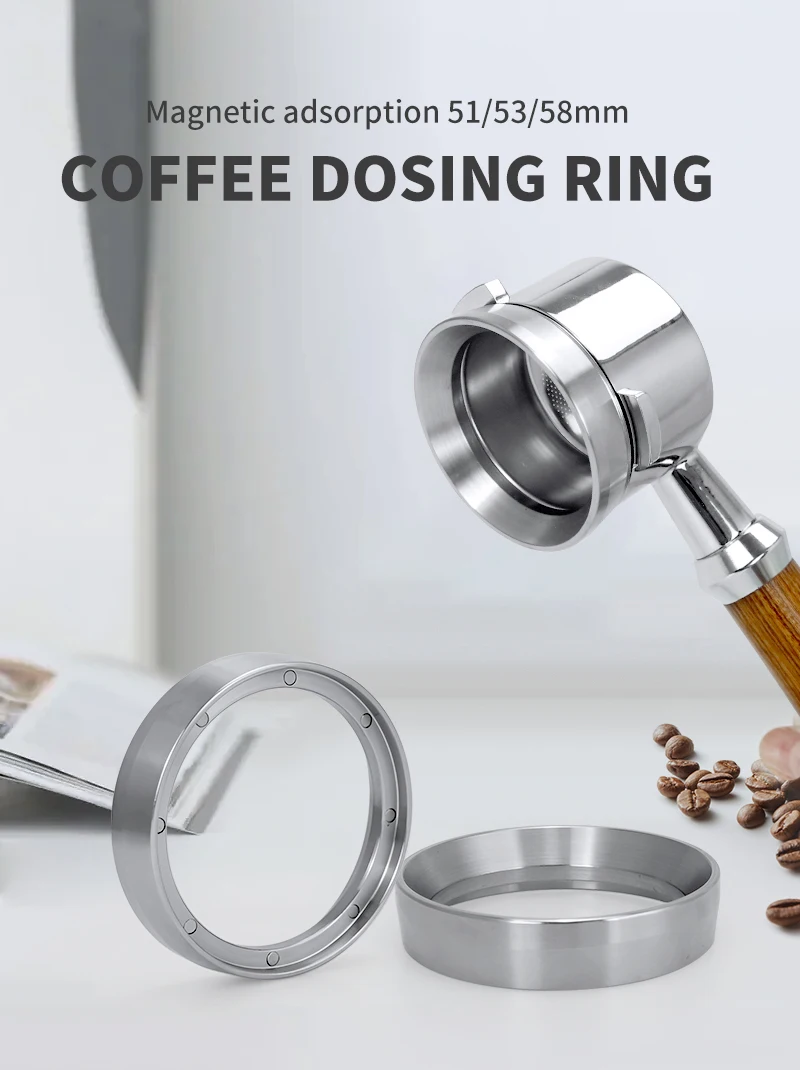 Kaffee Dosierung Ring Magnetische Edelstahl Dosierung Trichter Für 51mm 54mm 58mm Siebträger Espresso Maker Zubehör Barista werkzeug – Detail 2