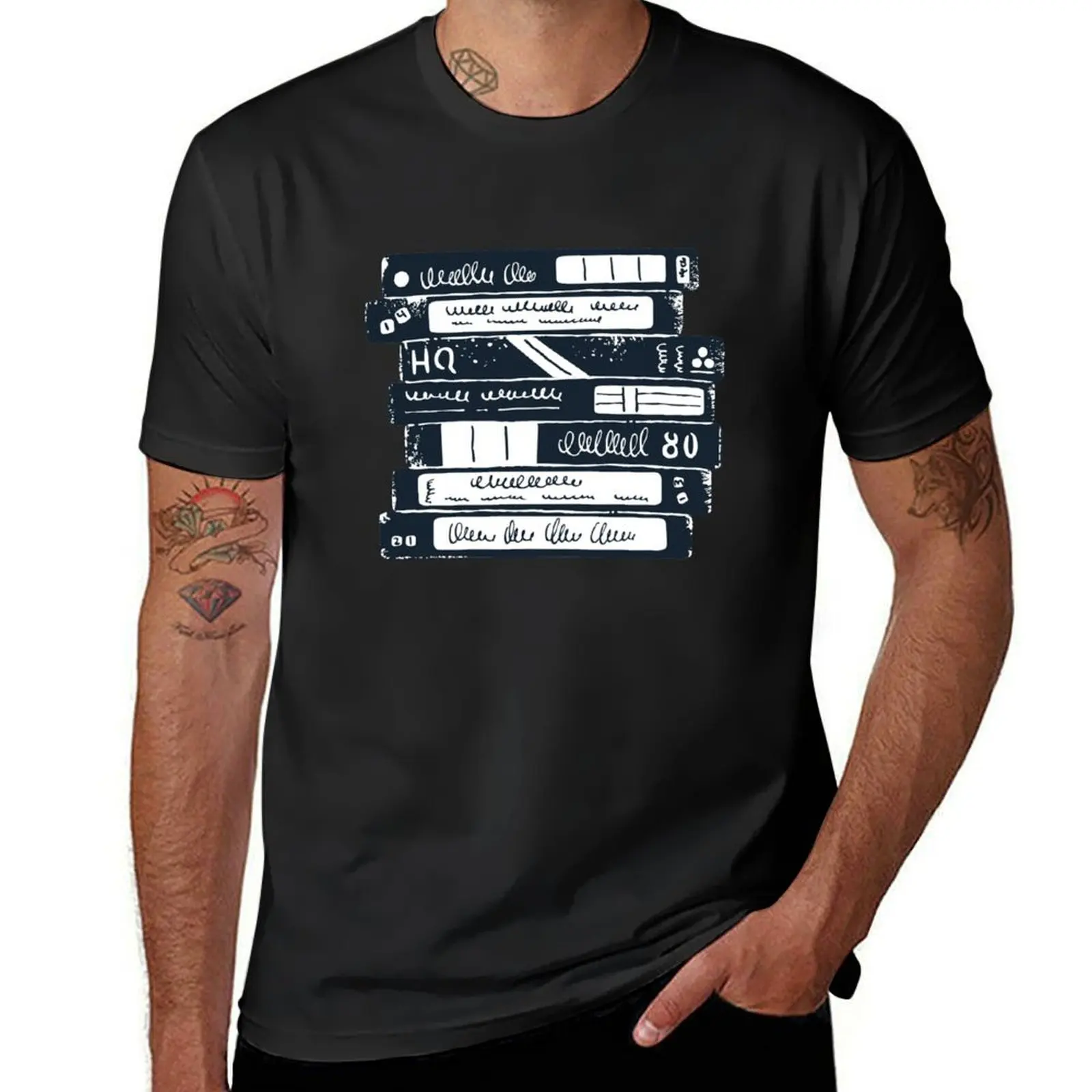 Stack of Old VHS Tapes T-Shirt Aesthetic clothing aesthetic clothes plus sizes t shirts for men pack