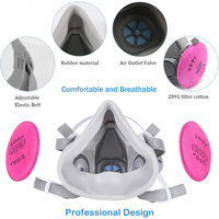Reusable half-face mask - a breathing mask with a filter for spray painting, dust, welding, resin, smoke and organic vapor gases