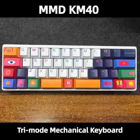Mmd Km40 Mechanical Keyboard Wireless Tri-Mode Aluminum Shell O-Ring Custom RGB Hot-Swap VIA Office Gaming Mechanical Keyboard