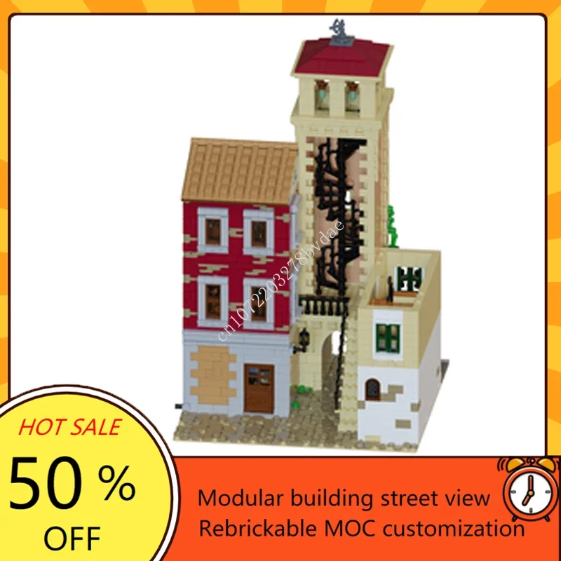 4526 sztuk Old Town Tower modułowy MOC kreatywny widok na ulicę Model klocki architektura edukacja montaż zabawki modele prezenty