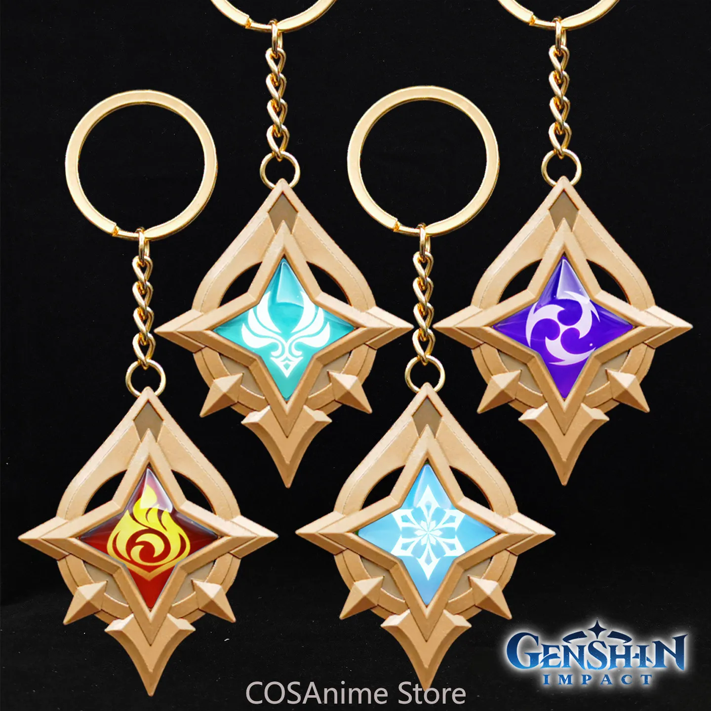 Genshin Impact Sandone Mitya Odeta Noi Snezhnaya Star Wedge Luminous Vision Llavero de Cosplay de Anime, Colgante para Bolsa o Mochila, Regalo