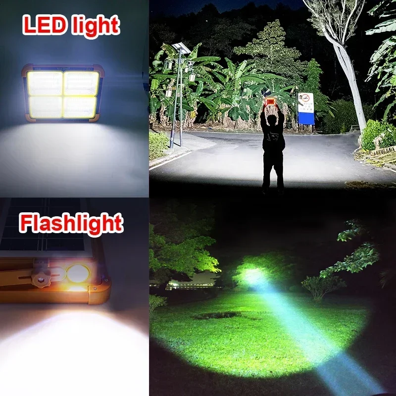 20000mAh Camping Lantern High Solar Repair Emergency Lamp with Magnet Powerful Flashlight Power Bank Rechargeable LED Tent Light