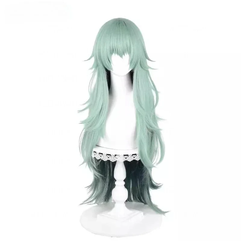 تاكاتسوكي سين شخصية شعر مستعار أنيمي نمط طويل أخضر أومبير تجعيد الشعر مقاومة للحرارة شعر مستعار حفلة الهالوين للنساء
