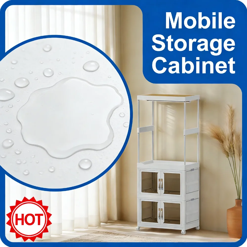 

Bedroom Living Room Mobile Wardrobe Clothes Organizer Sturdy Waterproof Foldable Design Large Capacity Storage Shelf with Hangin