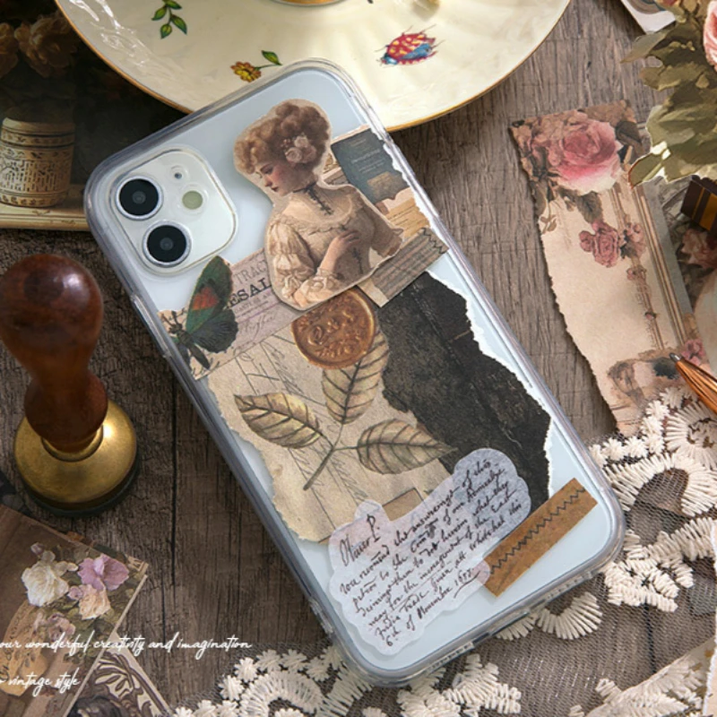 Mr. Paper, 120pcs，Retro Flower Girl Theme Base Decoration Landscape Material Paper, Scrapbook Notebook Diary Decoration Material