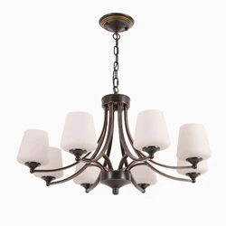 country village Glass Iron chandelier light lamp ancient retro vintage 3 5 6 8 arms lights chain hanging light