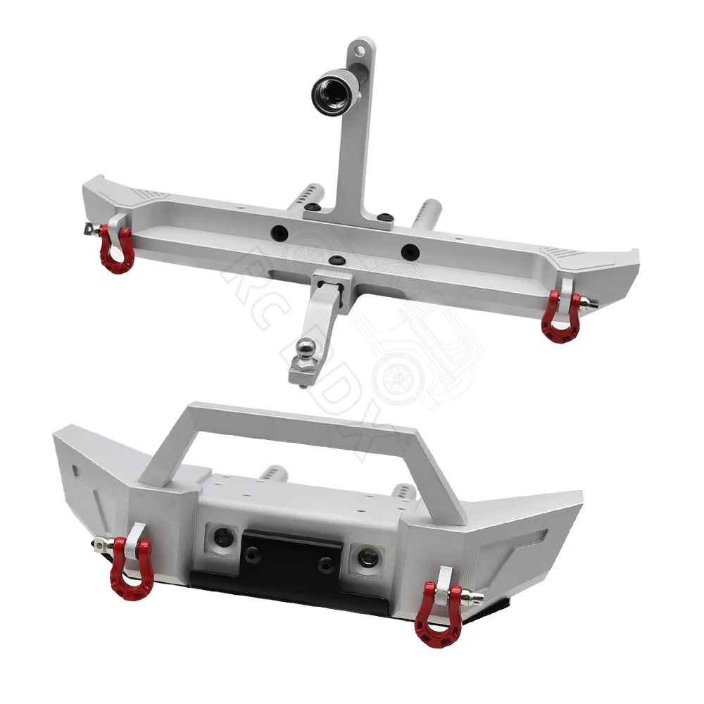 1/10 RC Crawler Axiale SCX10 iii AXI03006 Jeep Gladiator JLU Wrangler Upgrade Onderdelen Metalen Voor Achter Bumper met LED verlichting