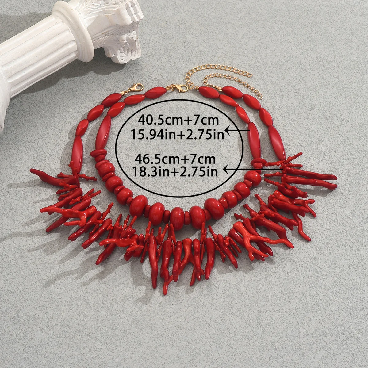Bold Red Faux Coral Choker Necklace for Women Statement Bohemian Collar Necklace Chunky Beach Party Jewelry Wife Gift 2026 New view 6