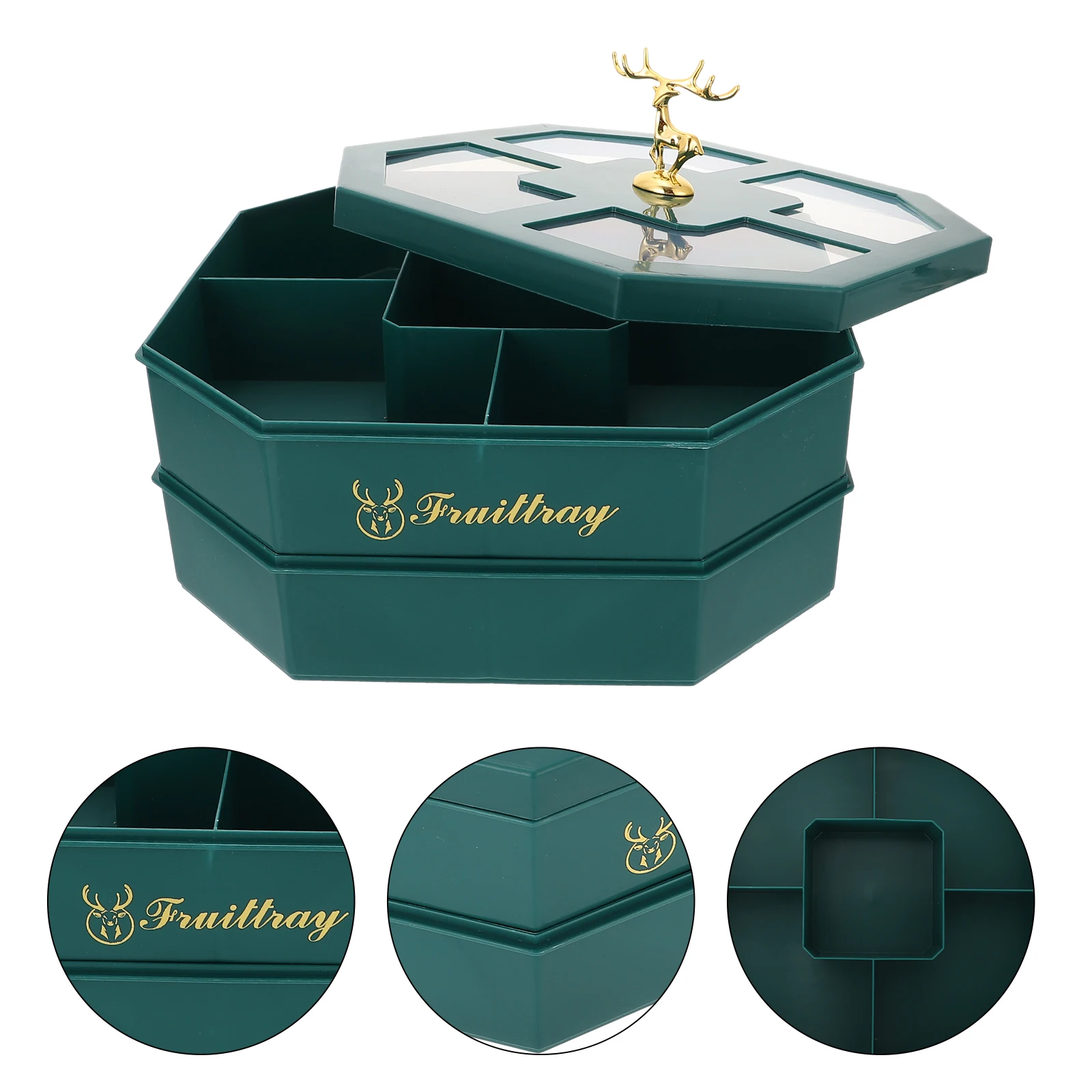 

Double Layer Fruit Platter Segmented Snack Tray Practical Container Dried PP Party Storage Decorative Bowls Plates Trays