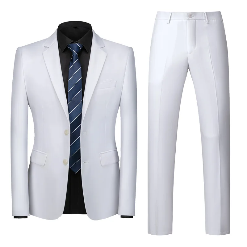 Fashion Men Suit 2piece coat+ Pants Business Suit Men Suit