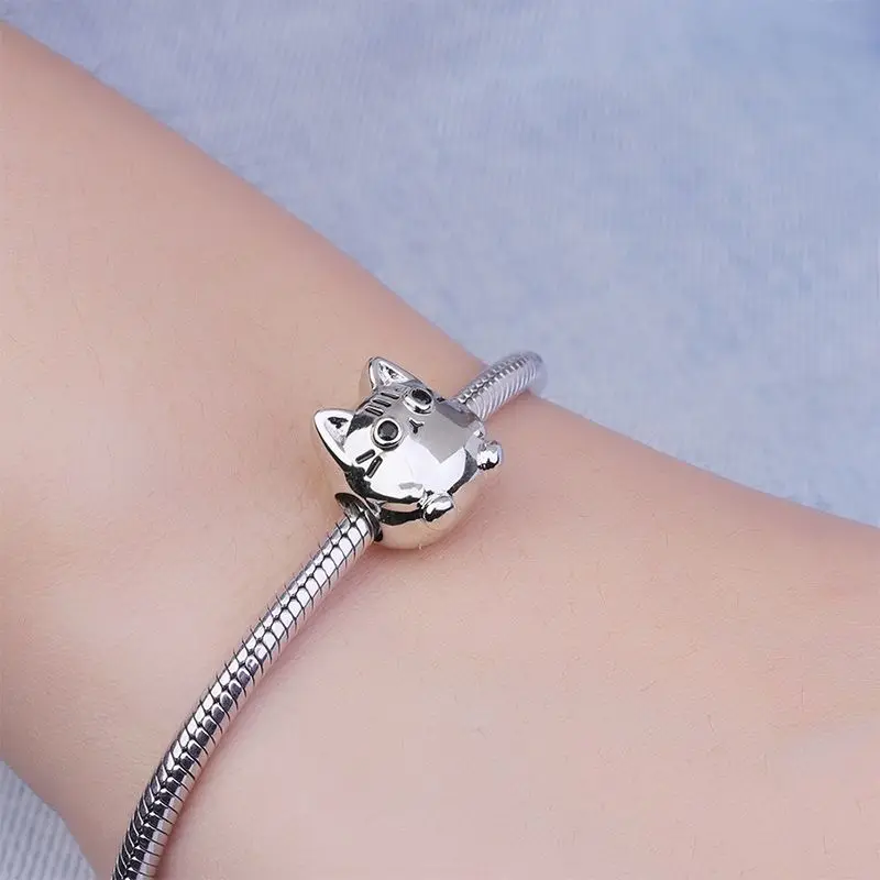 Fine 925 Silver Fit bracciale originale europa Cute Cartoon Doll Series ciondola Charm Beads collana pendente gioielli donna fai da te regalo