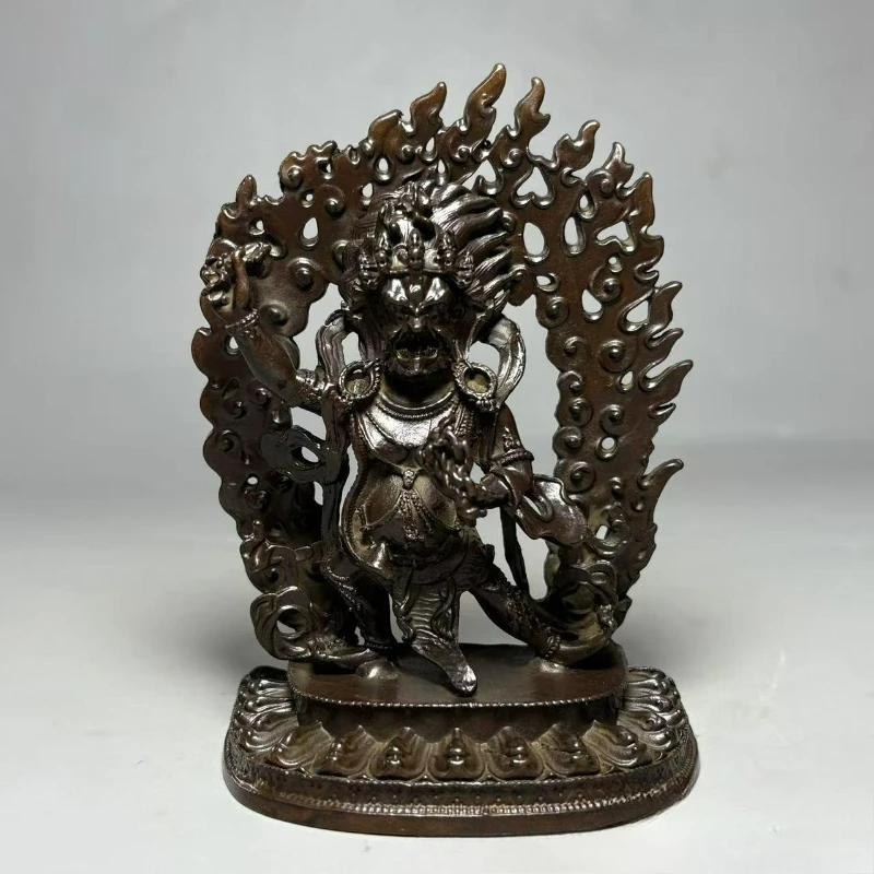 Imitation Copper Nepal Tantra Black Sky Vajrapani Bodhisattva Retro Buddha Statue Home Feng Shui Crafts Ornaments